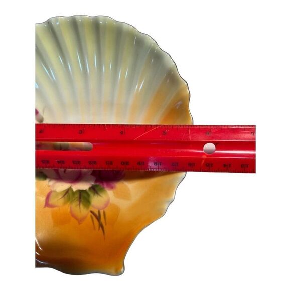 Lefton China Shell Dish Hand Painted Vtg Roses 5370 Trinkets Ring Dish - Picture 3 of 4